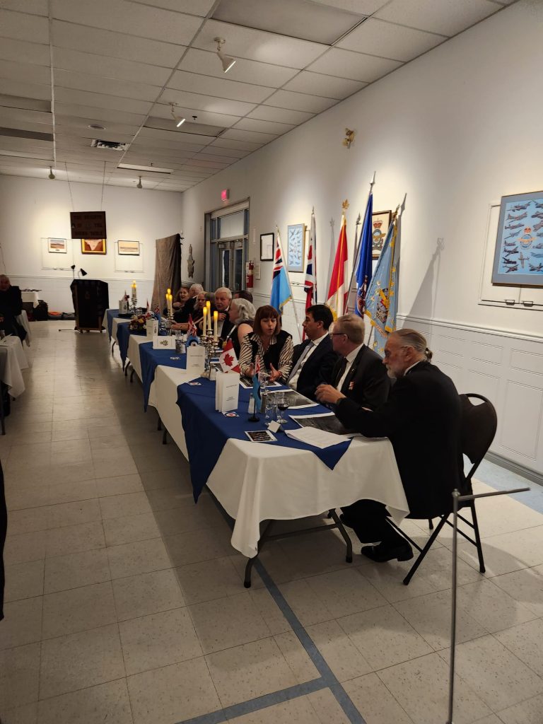 The head table at an event to commemorate the nineteenth anniversary of the formation of the royal canadian air force